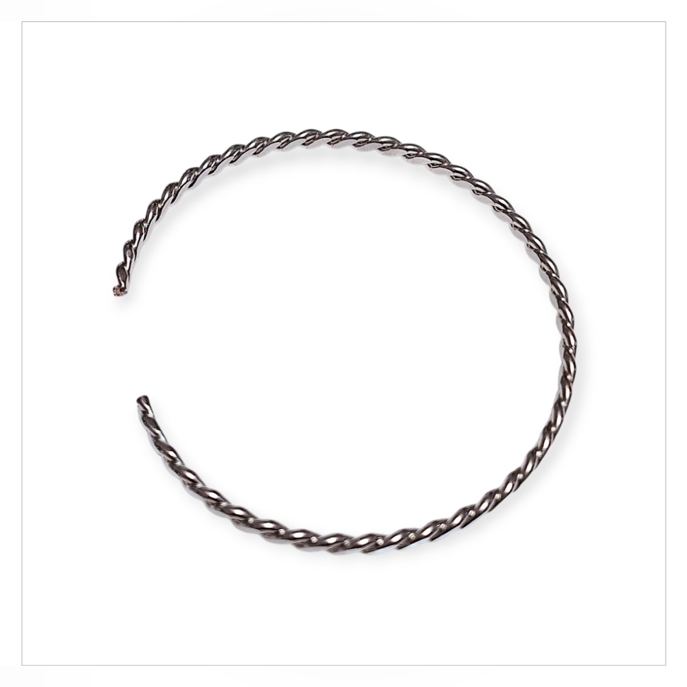 Silver Twisted Open Cuff Bracelet - image 2